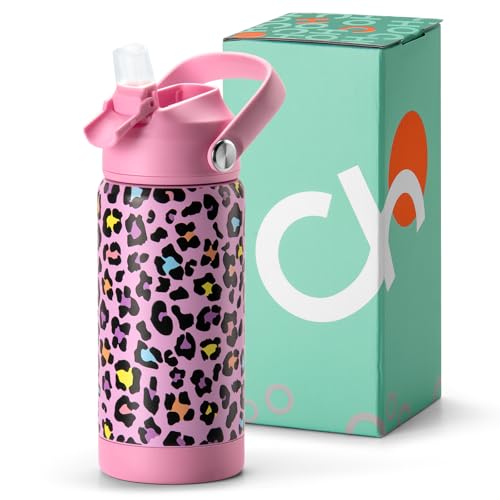 Choco Mocha Children's Water Bottle with Straw for Girls Thermos Flask Children, Water Bottles for School 400 ml, Leak-Proof