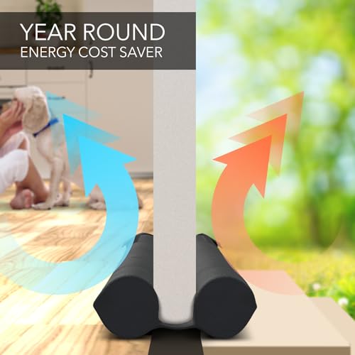 Everlasting Comfort Under Door Draft Excluder - Thicker 5cm Foam Strip Blocks 50% More Noise and Wind - Seal Bottom of Doors 76cm to 91cm - Double Sided Interior Door Draught Stopper, Blocker, Guard