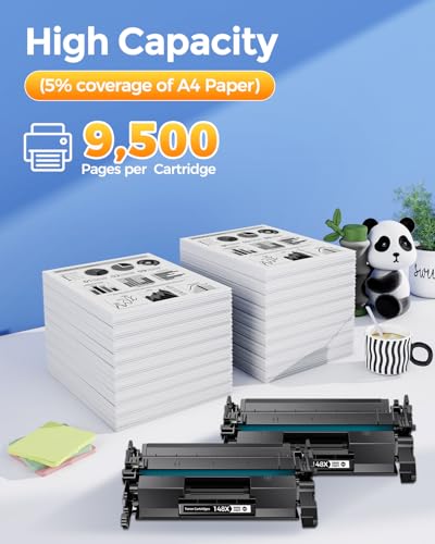 Image of 148X W1480X Toner Cartridge Black Compatible for HP 148A Toner Cartridge to Use with HP LaserJet Pro MFP 4001dw 4001dn 4001n 4101fdw 4101fdn 2 Pack with Chip