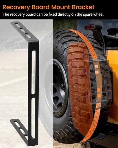 Image of 2 Pcs Lockable Universal Quick Release Spare Tire Mount with Ratchet Strap, Molle Panel Tire Mount with Oil Drum Lock and Vehicle Tow Plate Mount, Steel, Fit for 30 inch - 40 inch Diameter Tires | Molle Panel Tire Mount with Oil Drum Lock and Vehicle Tow Plate Mount, Steel, Fit for 30 inch - 40 inch Diameter Tires