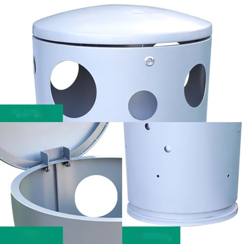 ZXLPHAZ Outdoor-Mülleimer, rund, kreativer Outdoor-Abfalleimer, überdachter Outdoor-Mülleimer, malerischer Park-Straßen-Mülleimer – Bild 5