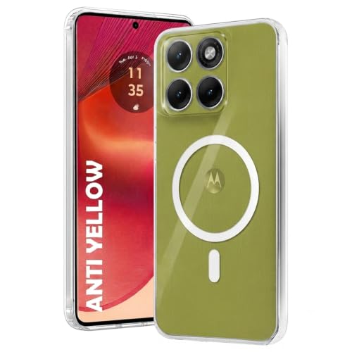 Image of DIZORO Crystal Clear Magnetic Compatible with Motorola Moto G86 Power Back Cover case with Anti-Yellow (Compatible with Magsafe) Anti-Scratch | Shockproof Transparent Cover