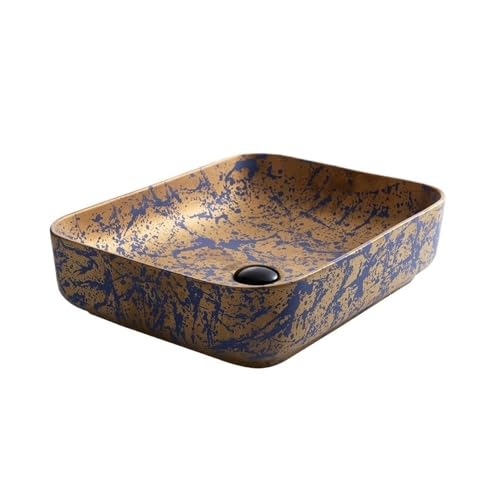 XUJUAN-0227 Fregadero de baño Lavabo de cerámica Retro Rectangular 52 x 40 13 cm (Largo Ancho Alto), sobre encimera for baño