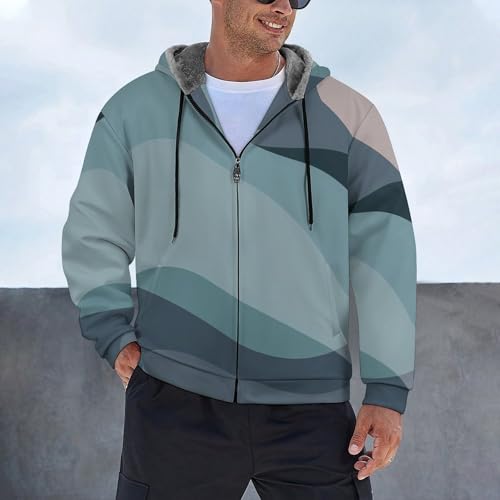 Chaqueta polar de algodón con curvas abstractas y acabados premium 2