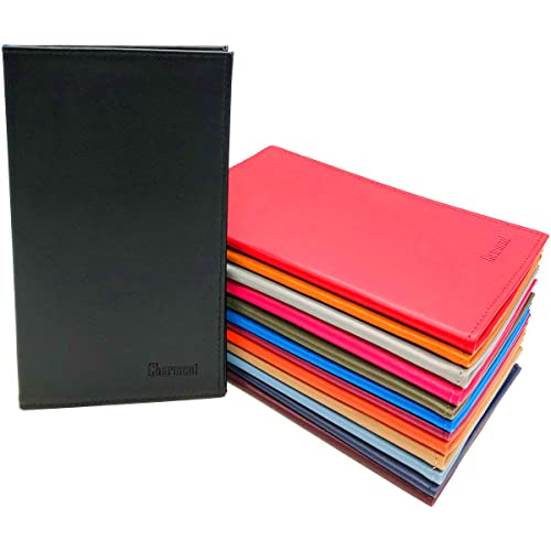 Charmoni - PCY - Portefeuille Porte chéquier Carte CB Pièce D'identité en Cuir grainé ou en Simili Cuir Saffiano Homme Femme (LS Rouge)