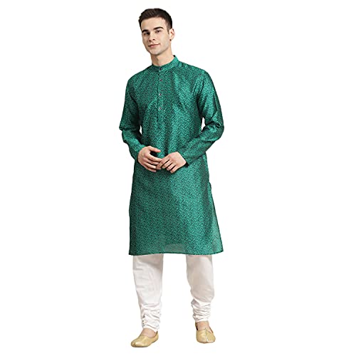 Image of SOJANYA (Since 1958, Men's Silk Blend Grey Kurta Pyjama & Silk Blend Jacket Combo