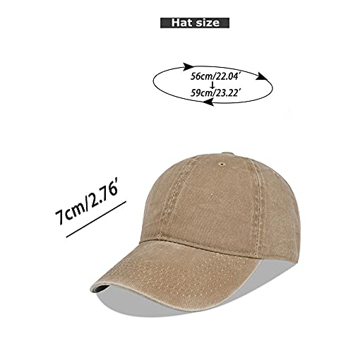 Image of LANGZHEN Unisex Baseball Cap 100% Cotton Fits Men Women Washed Denim Adjustable Dad Hat