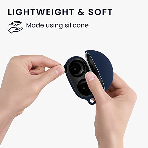 kwmobile Case Compatible with Google Pixel Buds Pro Case - Silicone Cover Holder for Earbuds - Dark Blue - Image 3
