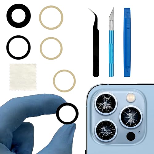 for iPhone 13 Pro Back Camera Lens Glass Replacement, MrR.OMW for iPhone 13 Pro Max Rear Camera Glass Replacement with Repair Tool Kit