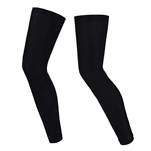 Lmeno 1 Pair Knee Calf Sleeve Bandagen Leg Lange Knieschoner Knieschützer Antislip Stretch Langarm-Schutz Auflage Beinschutz Schoner Kniebandage für Outdoor Sports Volleyball Fußball Basketball Klettern Radfahren Größe XL- Typ B - Schwarz