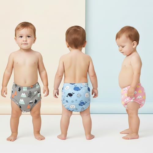 Image of Bembika Baby Training Pant Soft Cotton Reusable Potty Training Pants For Kids Leak-Resistant, Padded Underwear For Babies To Support Diaper Free Transition (L Size For 18-24 Months Pack Of 3)