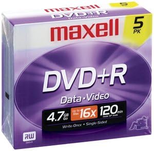 MAXELL DVD+R 4.7GB DVD Recordable Disc (5-Pack)
