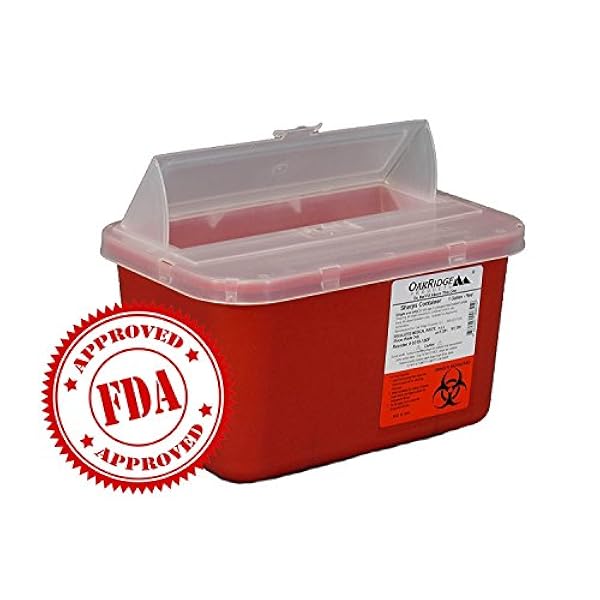 OakRidge Products Un galón de los sostenidos Contenedores con Aumento de la tapa (3 unidades) MEDIO rojo