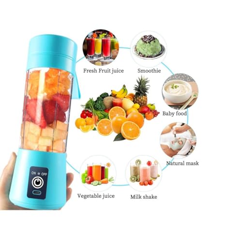 Miniatura 5 de Batidora Licuadora Klack Portátil, Para Batidos Y Smoothies, 380 Ml Con Seis Cuchillas - Azul