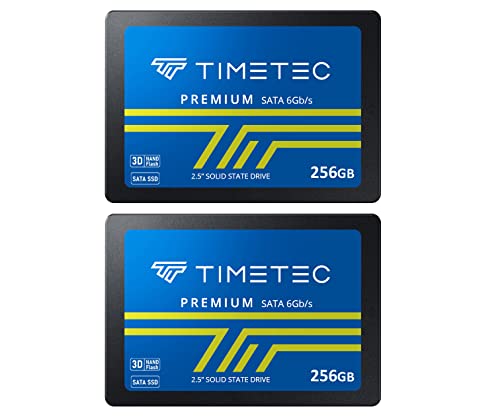 Image of Timetec 256GBx2 (2 Pack) SSD 3D NAND TLC SATA III 6Gb /s 2.5 Inch 7mm (0.28 inch) 200TBW Read Speed Up to 550 MB /s SLC Cache Performance Boost Internal Solid State Drive for PC Computer Desktop and Laptop