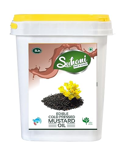 Image of Organic Black Mustard Oil (5 Liter) Cold Pressed /Wood Pressed Oil | sarso /Mustard kachi Ghani ka tel by (Suhani) Eywa