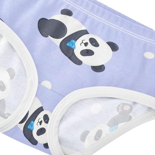 Cartoon Pandas White Spots Purple Panties for Girl Girls Underwear Toddler Cotton Cartoon Briefs Underpants 2t4