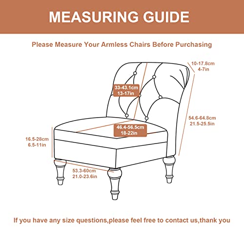 Image of Eco-Ancheng Armless Chair Slipcover Removable Armless Accent Chairs Covers Washable Armless Slipper Chair Slipcover Printed Armless Chair Furniture Protector Covers for Living Dining Room Hotel