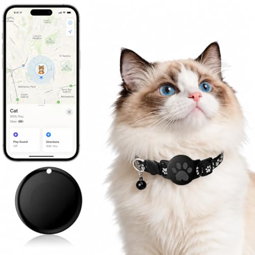 Pet Tracker GPS Collar for Cats with Apple Find My