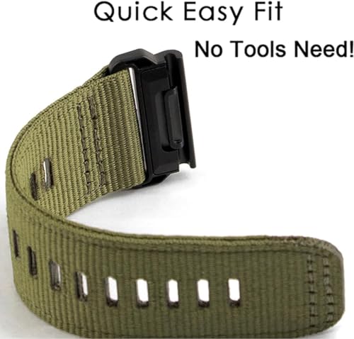 Image of Zitel Band Compatible with Garmin Fenix 8 51mm, Fenix 7X, Fenix 6X /6X Pro, Fenix 5X /5X Plus, Fenix 3 /3 HR, Descent MK1, Enduro, Rugged Nylon 26mm Sport Strap