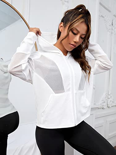 GORGLITTER Women's Workout Jacket Fall Jackets 2025 Mesh Zip Up Gym Jacket Fishnet Lightweight Track Hoodies3