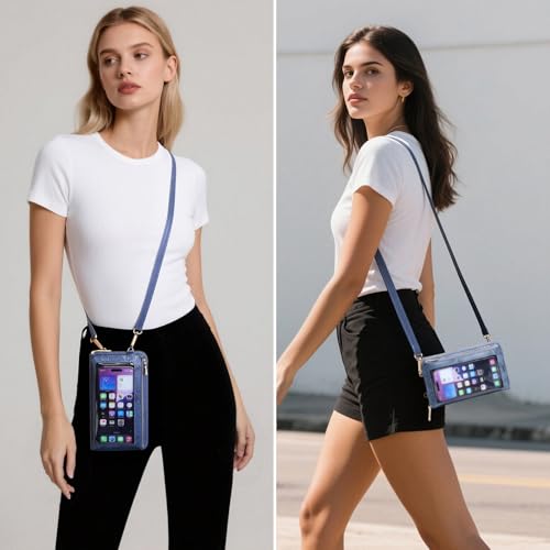 Image of GOIACII Phone Purse Crossbody Bags for Women Small Travel Wallet Touch Screen RFID Blocking