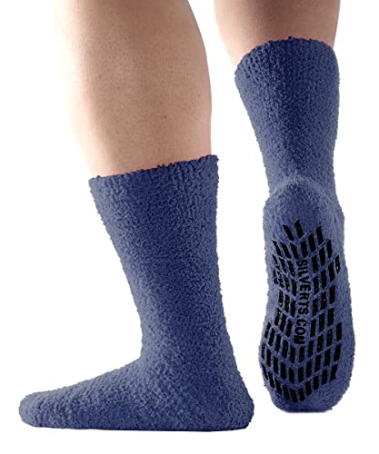 Image of Silverts Unisex Adaptive Clothing Non Slip Grip Socks, Assisted Dressing Hospital Slipper Socks for Elderly & Nursing Home