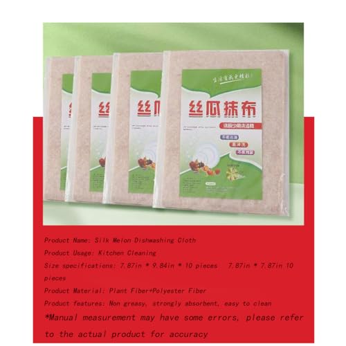Image of Natural loofah dishwashing Sponge, Biodegradable, Suitable for Kitchen dishwashing, More Environmentally Friendly, Clean, and Scratch Free, 10 piece Set (7.87in*9.84in)