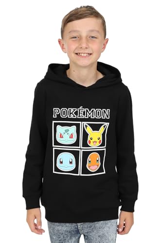Image of Pokemon Boys Girls Black Hoodie 100% Cotton Kids Hoody (10-11 Years)