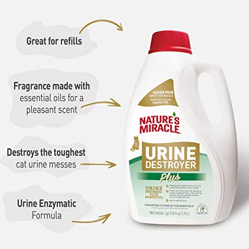 Nature's Miracle Urine Destroyer Plus Cat, 128 Ounce, Tough On Strong Cat Urine And The Yellow Sticky Residue #TOP5