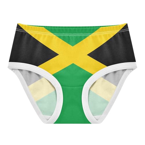 Girls Underwear Soft Cotton Jamaica National Flag Kids Panties in Sizes 2/3t, 4t, 5t, 6 and 8