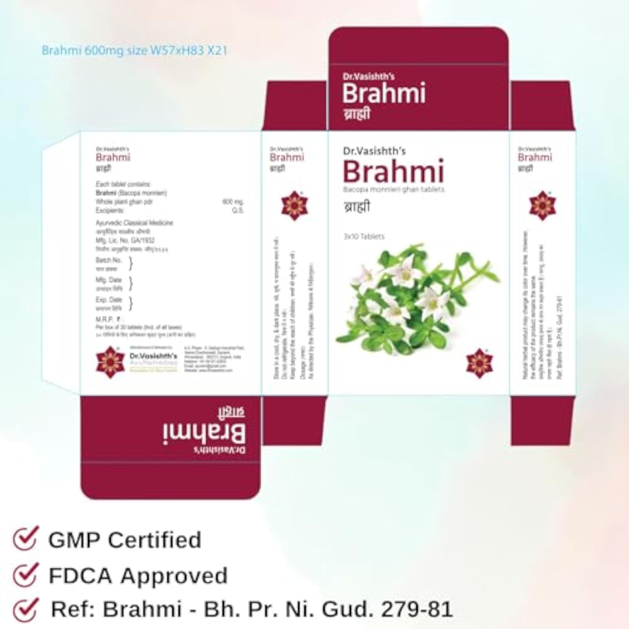 Dr.Vasishth's Brahmi Tablets (30 Tablets)