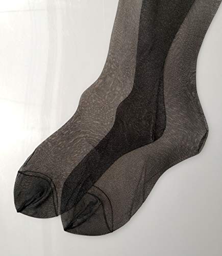 TVRtyle Women’s 10 Denier Vintage Thigh High See Through Non-stretch RHT Silk Stocking 9284