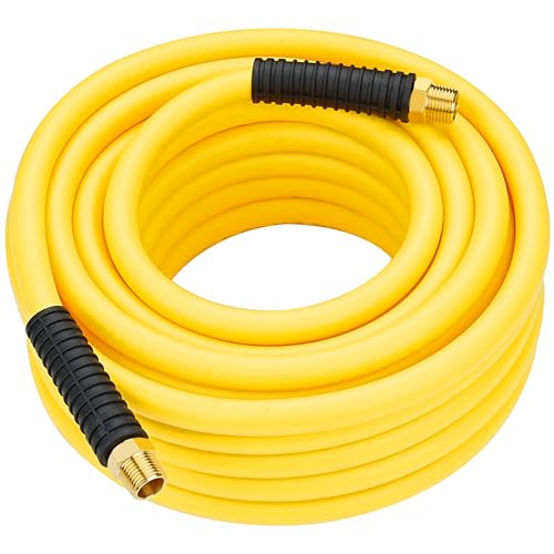 1/2 Inch x 50ft. Hybrid Air Compressor Hose with 1/2 in. MNPT Ends and Bend Restrictors