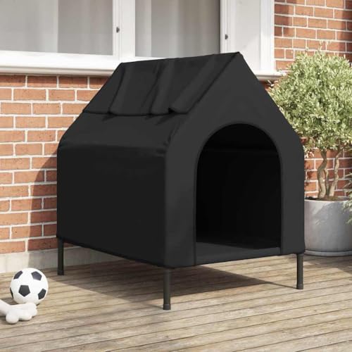 Casetta per Cani Da Esterno, Kennel Cane Grande, Cuccia per cani Nero 90 x 65 x 85 cm Tessuto Oxford e Acciaio Adatto a Animali Domestici Da Esterno