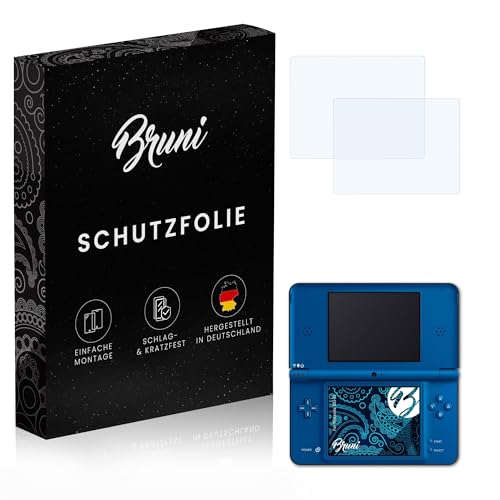 Bruni Screen Protector compatible with Nintendo DSi XL Protector Film, crystal clear Protective Film (Set of 2)