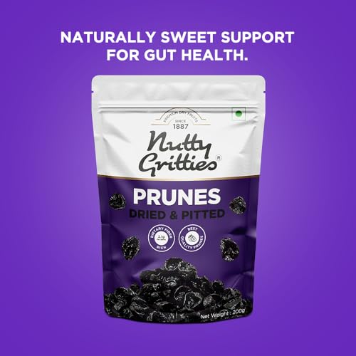 Image of Nutty Gritties California Pitted Prunes - Dried Fruit Plums, 200g