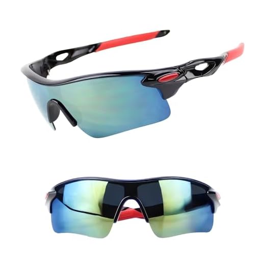 JustGoFit Óculos de Sol Esportivo Masculino – Lentes Espelhadas Azul-Verde UV400