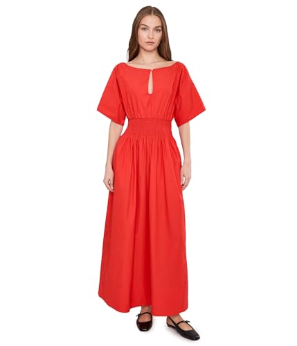 faherty red dress Coastal Poplin Lucia Dress