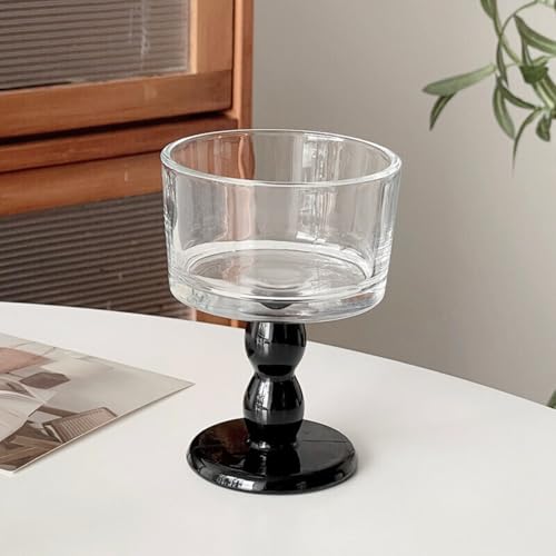 Verre noir pour vin et cocktail de 200 ml élégant et rétro