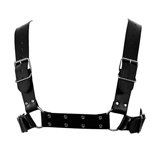 Men's Leather Body Chest Harness Belt Punk Belt Buckle Ring Adjustable Plus size Halloween