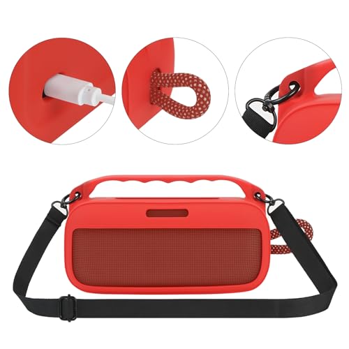 Housse silicone Bose SoundLink Plus antichoc avec sangle de remplacement rouge - 4