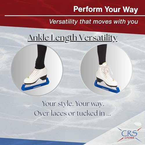Image of CRS Cross Ice Skating Leggings. Black Over Skate Legging. High-Rise, Practice Pants for Figure Skater Girls and Women.