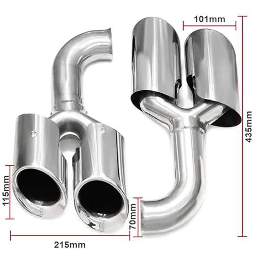 Modification d'échappement Cayenne 2011-2014 quad tailpipe silver short - 3