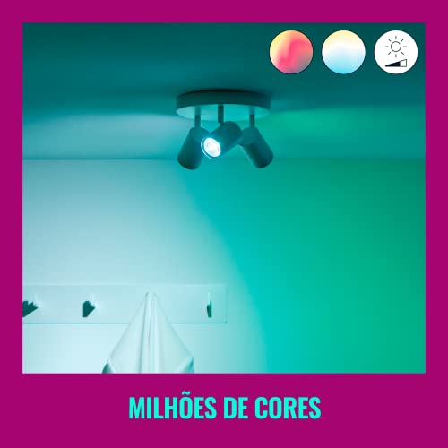 WiZ Lâmpada Inteligente GU10 400 lúmens 220V. RGB. Controle por aplicativo e por voz. Compatível com