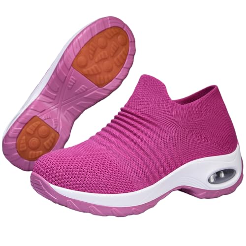 Image of Non Slip Work Shoes Women, Slip On Sneakers Women,Work Shoes Walking Gym Nurse Mesh Casual Fashion Sneakers Comfort Breathable Lightweight