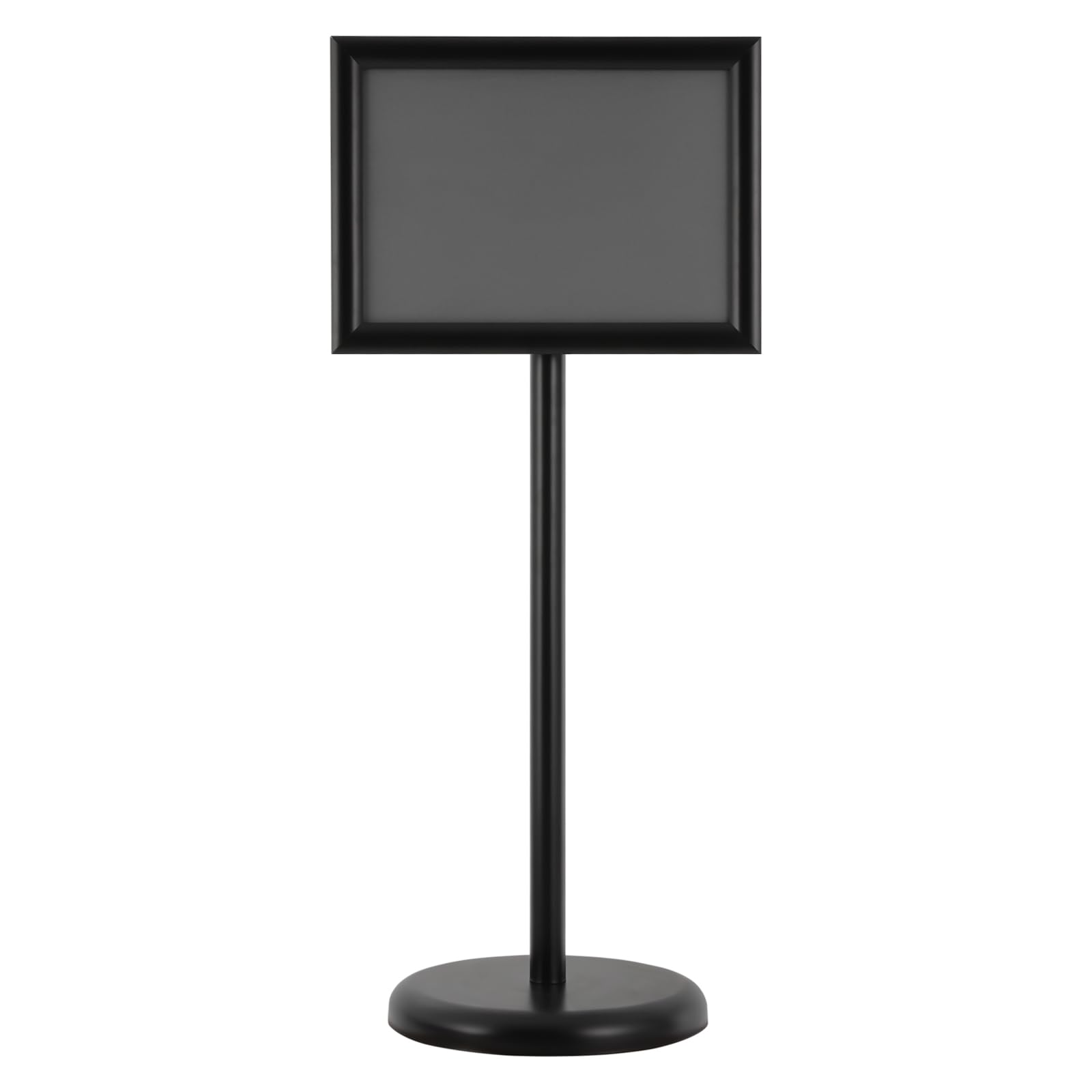 Juego de 8 soportes A4 para folletos, altura ajustable y giratorio 360°, soporte de exhibición, soporte para folletos, soporte de aluminio para publicidad, menús y pósteres (negro)