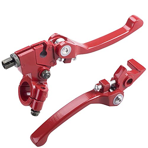 Cncmotok B0974CR553_CA NARF Red Folding Aluminum Clutch Brake Lever For 22Mm 7/8 Inch Handlebar 110Cc 125Cc 140Cc Ttr 125Cc Ssr Xmotos Apollo 125 Pit Dirt Bike Motorcycle thumb #1