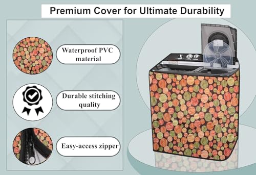 Image of Stylista Washing Machine Cover Compatible for Whirlpool 10.5 kg semi Automatic ACE 10.5 XL Abstract Multi Color