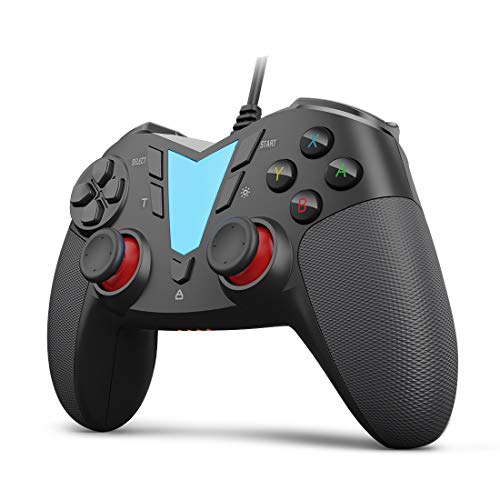 PC Steam Game Controller, IFYOO ONE Pro Wired USB Gaming Gamepad Joystick Compatible with Computer/Laptop(Windows 10/8/7/XP), Android(Phone/Tablet/TV/Box), PS3 - [Red&Blue]